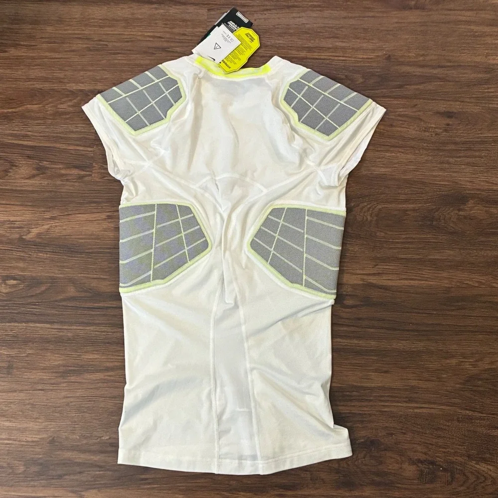 Nike Pro Combat Hyperstrong Compression Football Shirt White Volt XL NWT
